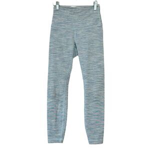 Lululemon Wunder Under High Rise 7/8 Leggings Size 4 Blue Space Dye Luxtreme 25"